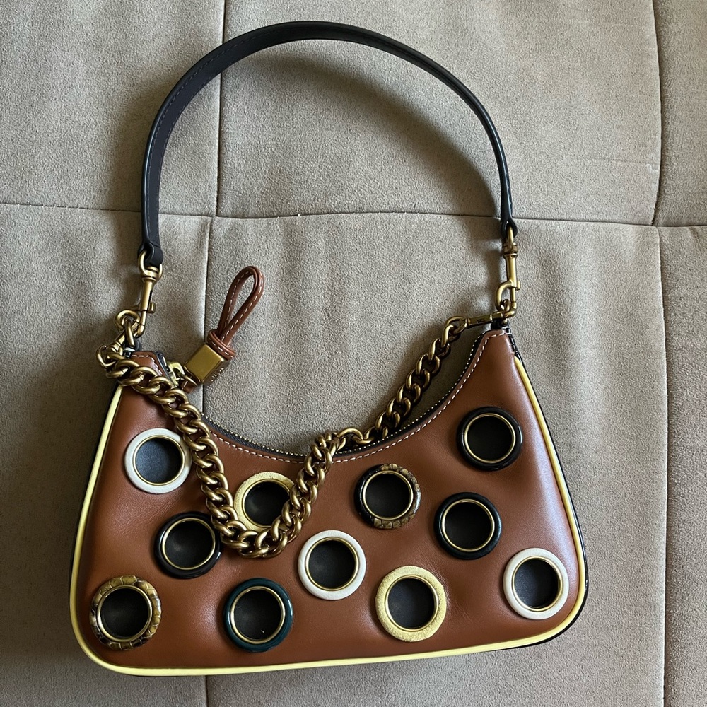 Tory Burch small Mercer Grommet Crescent bag